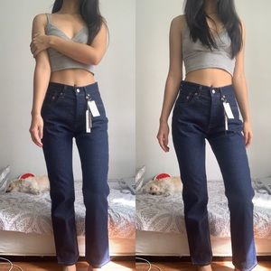 NWT levi’s 501 original cropped selvedge